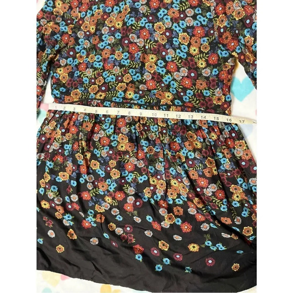 Zara babydoll floral colorful long sleeve dress Size S - Picture 6 of 13